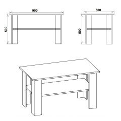 Стіл журнальний Компаніт Мадрид 2 900х500х500 мм горіх Стрий