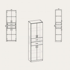 Книжный шкаф Компанит КШ-11 1950x600x366 мм орех экко Полтава