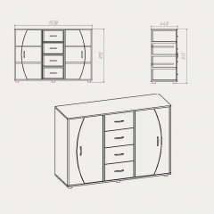Комод Компаніт Комод-4-2-2 1338x913x448 венге Житомир
