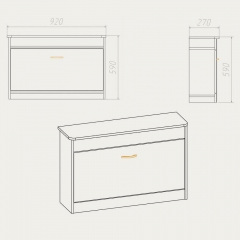 Тумба под обувь Компанит ТО-1 920х270х590 мм бук Краматорск