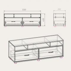 Тумба під ТВ Компаніт Плазма 1200x430x380 горіх Королево