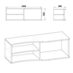 Полиця навісна Компаніт П-1 1002х332х360 мм бук Ужгород
