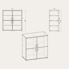 Комод Компанит Комод-4Д 924x986x445 яблоня Вараш