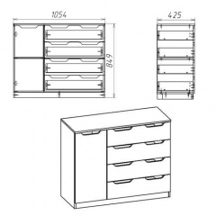 Комод Компаніт 4+1М 43x85x106 см Прилуки