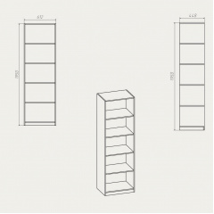 Книжный шкаф Компанит КШ-1 1950x612x448 мм дуб сонома Винница