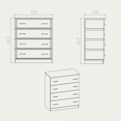 Комод Компаніт Комод-4Б 720x849x390 яблуня Житомир