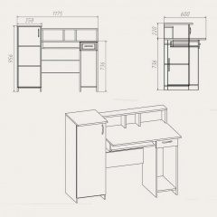 Компьютерный стол Компанит Пи-Пи-2 1175х600х736 мм орех Прилуки
