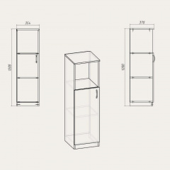 Книжный шкаф Компанит КШ-16 1200x370x354 мм орех экко Михайловка