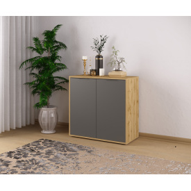 КОМОД 2Д НИТРО СОКМЕ 801х400х800 мм сірий графіт / дуб Вотан