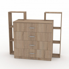 Комод-4-2 Компанит 1300х1100х470мм дуб сонома