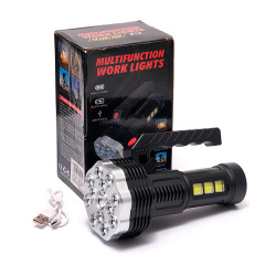 Фонарь ручной аккумуляторный Multifunction Work Lights-913 с ручкой USB зарядка 13 LED+COB Чёрный LS-005 Умань