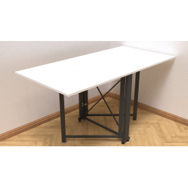 Стол-книжка трансформер Орион 2 Ferrum-decor 750x1520x730 Черный металл ДСП Белый 16 мм (ORI201)