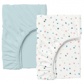 Набір простирадла на резинці Cosas LIGHT BLUE / COLOR BLOTS Ранфорс 180х200х20 см 2 шт Блакитний/Білий