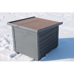 Будка для собак полностью утеплена войлоком Bud 3015 графит 50х60х60 см Киев