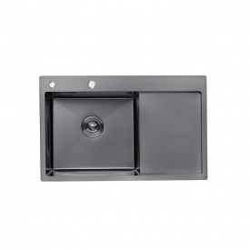 Мойка кухонная Kroner Handmade (Krp) Pvd Schwarze-7849Lhm D3.0-1.0T215