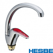 Смеситель для кухни Ухо на гайке HESBE MAGIC Chr-777 RED (nut)