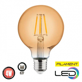 Лампа LED Filament шар 6W E27 2200K RUSTIC GLOBE-6 001-030-0006 Horoz