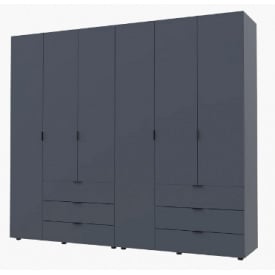 Распашной шкаф Гелар Doros 3+3 двери дсп 2324х495х2034 мм цвет графит для одежды