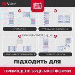 Теплый пол Valmi Mat 5м2 1000 Вт 200 Вт/м2 нагревательный мат под плитку Херсон