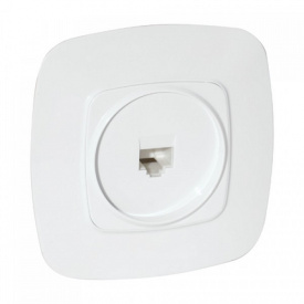 Розетка телефонна цифрова біла ELA