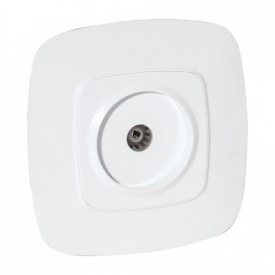 Розетка ТВ проходная белая ELA