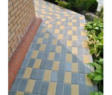 Тротуарная плитка Золотой Мандарин Кирпич 40 мм серый