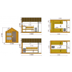 Лазня мобільна барн хаус 3,5 х2, 3х2, 7м Sauna barn house 01 Thermowood Production Ukraine Пологи