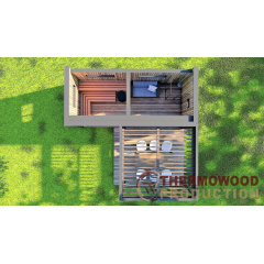 Модульный каркасный дом 6,0х6,0м с баней Sauna House 10 под ключ от Thermowood Production Смела