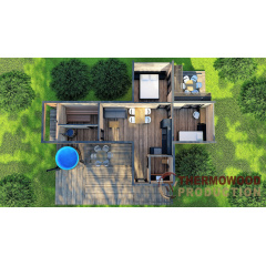 Модульный жилой дом 80,0м2 с баней Sauna House 2 от Thermowood Production Бородянка