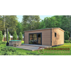 Мобільний гостьовий будинок-лазня 6,0х5,0 Sauna House 3 від Thermowood Production Київ