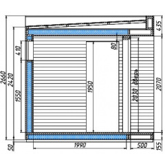 Модульна лазня 4,0х2,7м з панорамним вікном Gartensauna-24 від Thermowood Production під ключ від виробника Біла Церква