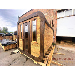 Sauna Cube Quadro Black 3.6x2.35m Thermowood Production Чугуїв