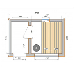 Мобильная баня 3,1х2,1м Gartensauna-8 Thermowood Production под ключ от производителя Хмельницкий
