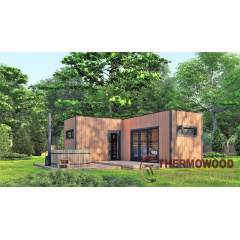 Модульный каркасный дом 6,8х5,6м с баней Sauna House 6 под ключ от Thermowood Production Кривой Рог