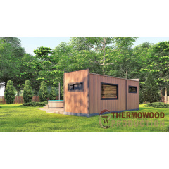 Модульный каркасный дом 6,8х5,6м с баней Sauna House 6 под ключ от Thermowood Production Кривой Рог