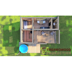 Модульний дачний будинок з лазнею 7,0х4,9м Sauna House 13 від Thermowood Production Луцьк