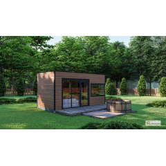 Готова мобільна модульна лазня 6х3м Gartensauna-1 під ключ від виробника Коломия