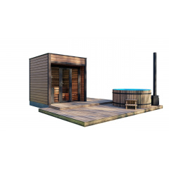 Модульна міні лазня 2,3 х2, 3м під ключ Gartensauna-16 від Thermowood Production під ключ від виробника Коломия