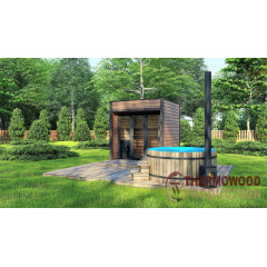 Модульна міні лазня 2,3 х2, 3м під ключ Gartensauna-16 від Thermowood Production під ключ від виробника Коломия