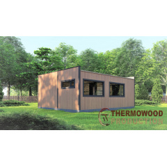 Модульный гостевой дом-баня 5,3х6,8м Sauna House 7 под ключ от Thermowood Production Винница