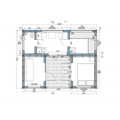 Модульный гостевой дом-баня 5,3х6,8м Sauna House 7 под ключ от Thermowood Production Винница