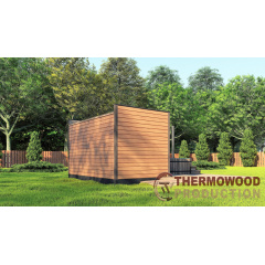 Модульная баня 4,0х2,75м с панорамным окном Gartensauna-23 от Thermowood Production Тячев