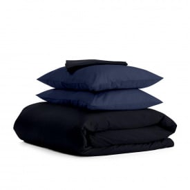 Півтораспальний комплект Cosas BLACK SATIN CS11 160х220 см Синій/Чорний
