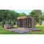 Модульная баня 3,3х2,3м отделка рейка с панорамным окном Gartensauna-21 от Thermowood Production под ключ Чернигов