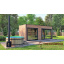 Модульная баня 5,5х2,3м отделка рейка с панорамным окном Gartensauna-22 от Thermowood Production под ключ Краматорск