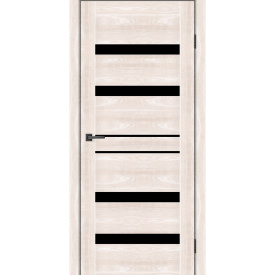 Дверное полотно MS Doors GEORGIA 80см дуб шампань черное стекло