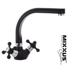Смеситель для кухни ухо MIXXUS Color Black (черный) (Chr-273) Польша