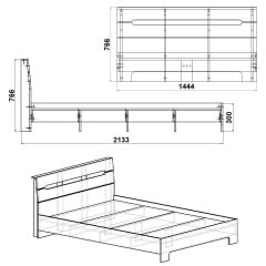 Кровать Компанит Стиль 140 2133x1444x766 мм Днепр
