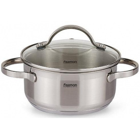 Кастрюля Fissman Luminosa 7.1л Induction со стеклянной крышкой DP36638