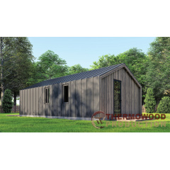 Каркасна лазня Барн Хаус 8,7х5,0м Sauna Barn House 02 Thermowood Production Цумань